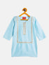 Vastramay SISHU Girls' Aqua Blue Viscose Kurta And Straight Pant Set
